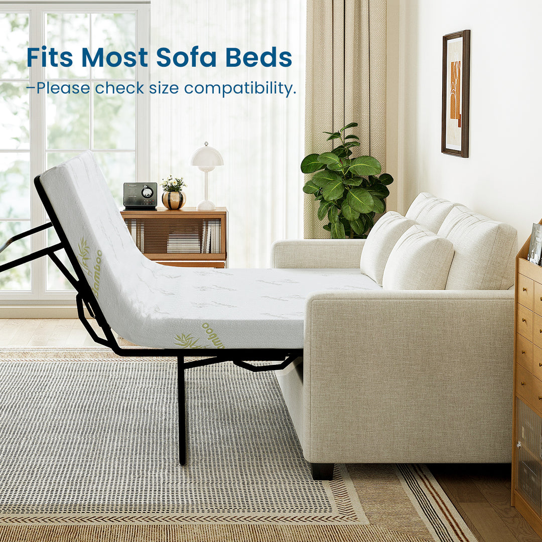 Inofia 4.5 Inch Sofa Bed Mattress with Ultra Soft Removable Cover for Couch Beds (Sofa Not Included)