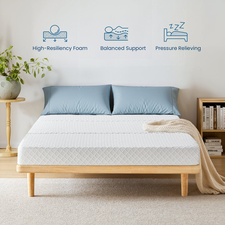 Inofia 6 Inch Folding Mattress with Removable Cover Portable Floor Guest Bed for RV, Camping