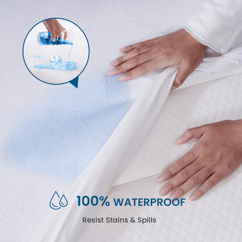 Inofia 100% Waterproof Mattress Protector, Deep Pocket Design Fits up to 18