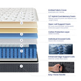 Inofia 10" & 11" Original Comfort Cooling Memory Foam Hybrid Marress