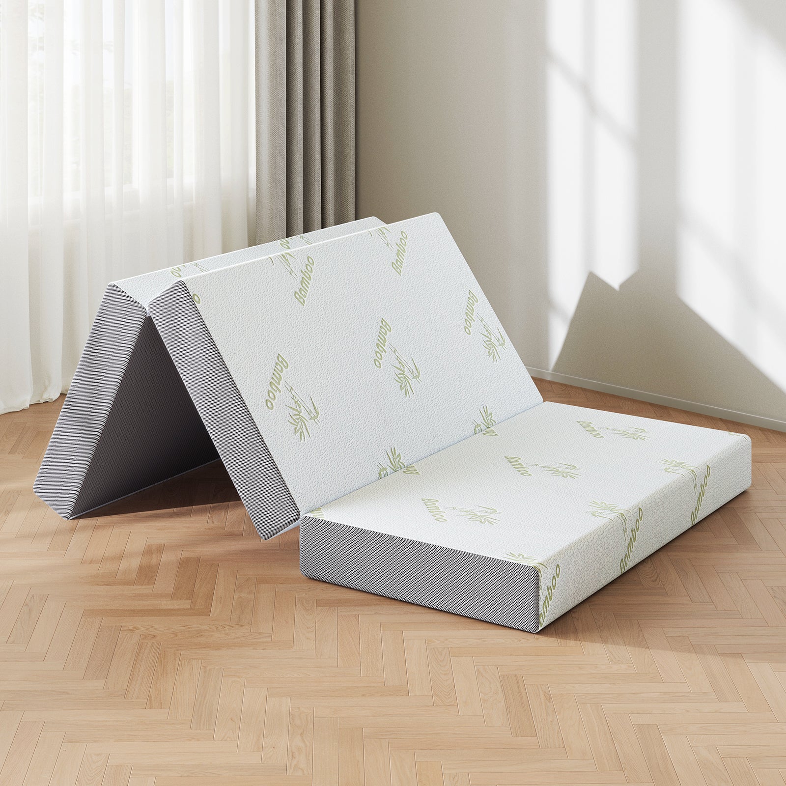 Inofia Folding Mattress, 6 Inch Trifold Memory Foam Mattress with Ultra Soft Removable Cover