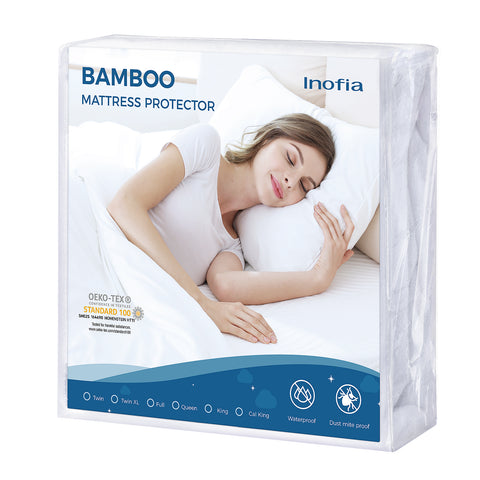 Inofia 100% Waterproof Mattress Protector, Deep Pocket Design Fits up to 18