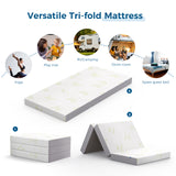 Inofia Folding Mattress, 6 Inch Trifold Memory Foam Mattress with Ultra Soft Removable Cover