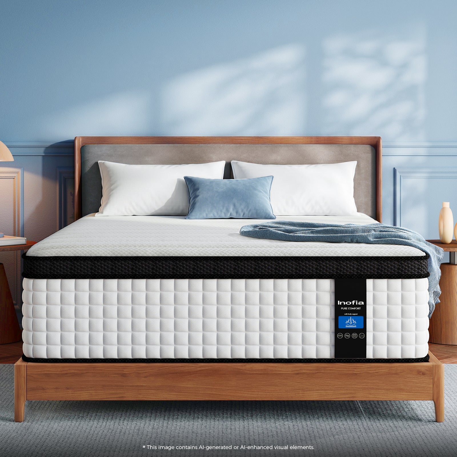 Queen Hybrid Mattress | Balanced Support & Comfort | Inofia