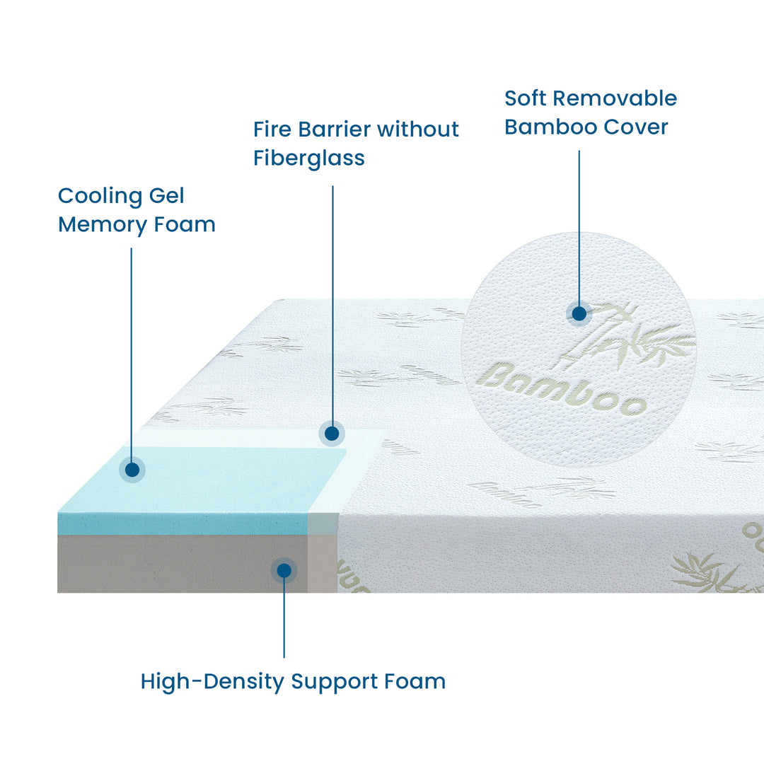 Inofia 4.5 Inch Sofa Bed Mattress with Ultra Soft Removable Cover for Couch Beds (Sofa Not Included)