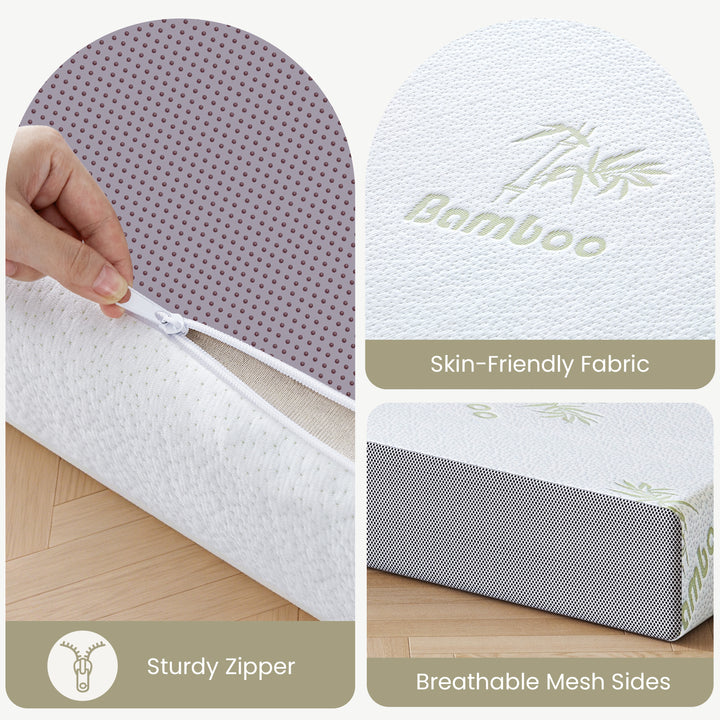 Inofia Folding Mattress, 6 Inch Trifold Memory Foam Mattress with Ultra Soft Removable Cover
