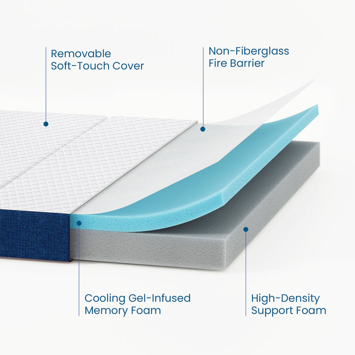 Inofia 6 Inch Folding Mattress with Removable Cover Portable Floor Guest Bed for RV, Camping