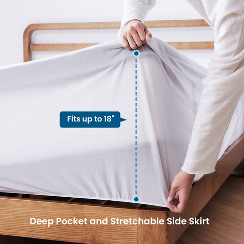 Inofia 100% Waterproof Mattress Protector, Deep Pocket Design Fits up to 18