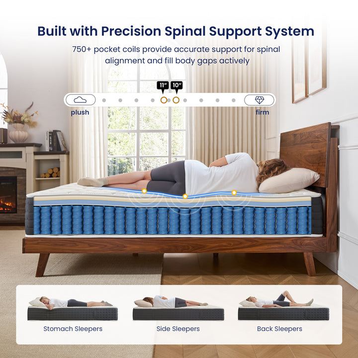Inofia 10" &amp; 11" Original Comfort Cooling Memory Foam Hybrid Marress