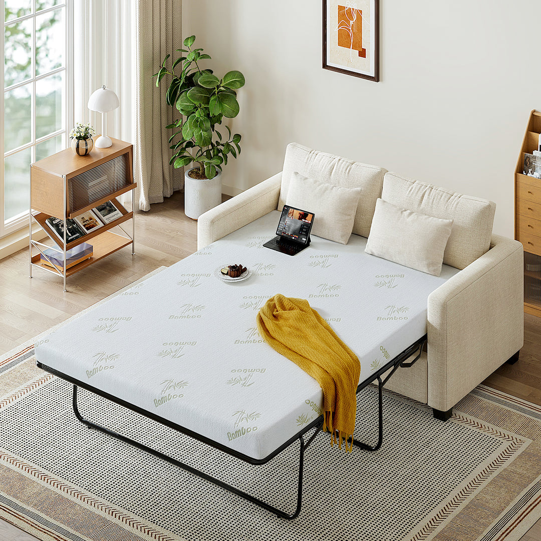 Inofia 4.5 Inch Sofa Bed Mattress with Ultra Soft Removable Cover for Couch Beds (Sofa Not Included)