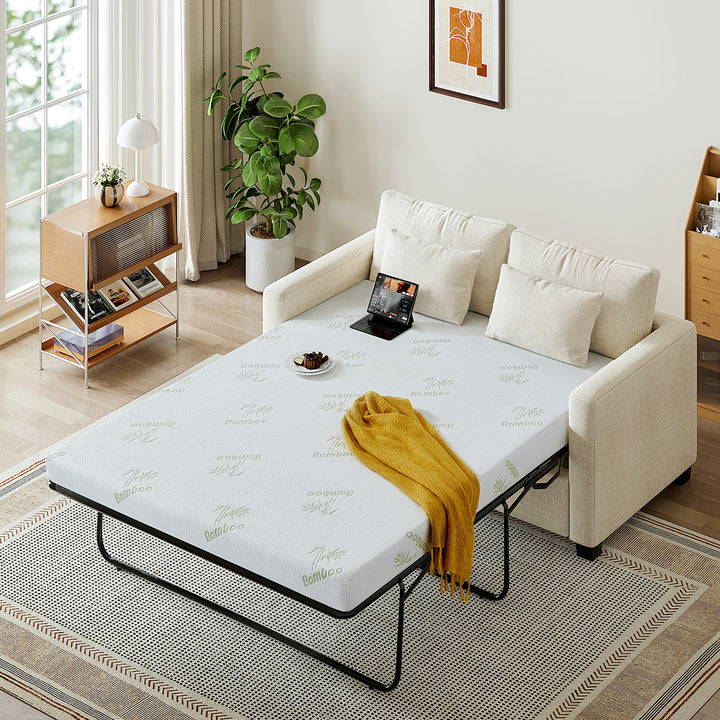 Inofia 4.5 Inch Sofa Bed Mattress with Ultra Soft Removable Cover for Couch Beds (Sofa Not Included)