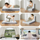 Inofia Folding Mattress, 6 Inch Trifold Memory Foam Mattress with Ultra Soft Removable Cover