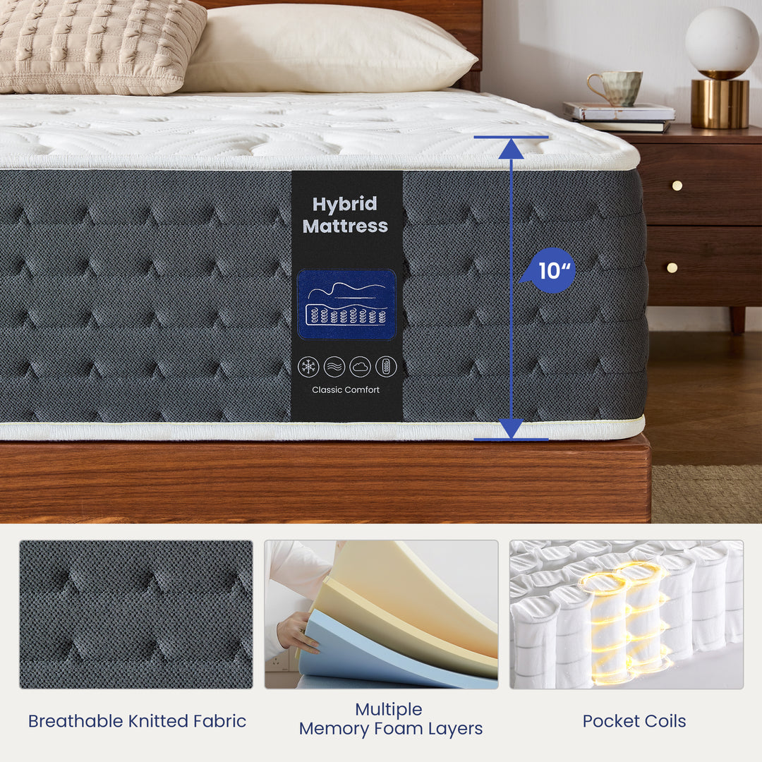 Inofia 10" &amp; 11" Original Comfort Cooling Memory Foam Hybrid Marress