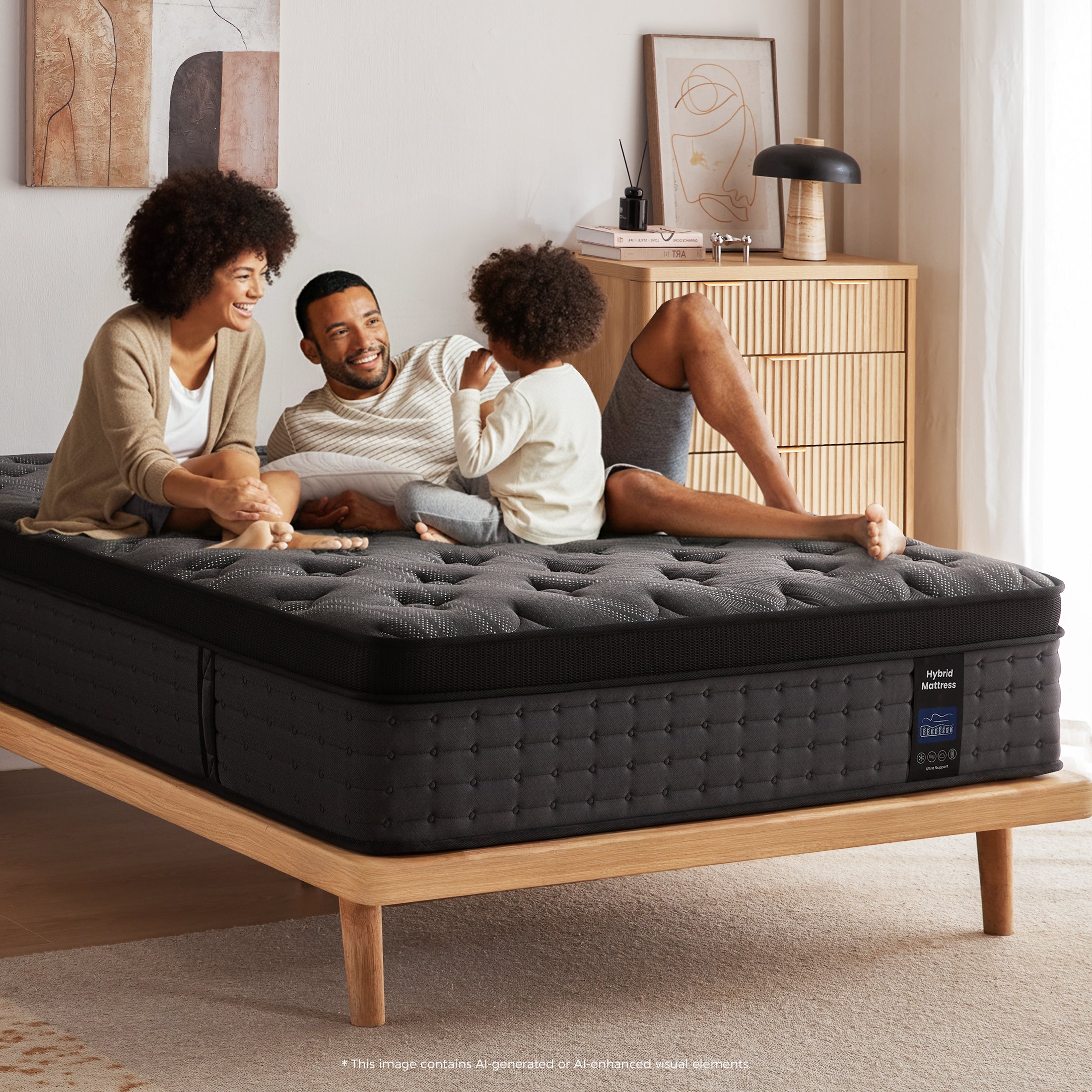 Inofia 12 &14 Inch Hybrid Gel Memory Foam & Pocket Springs Mattress, Black