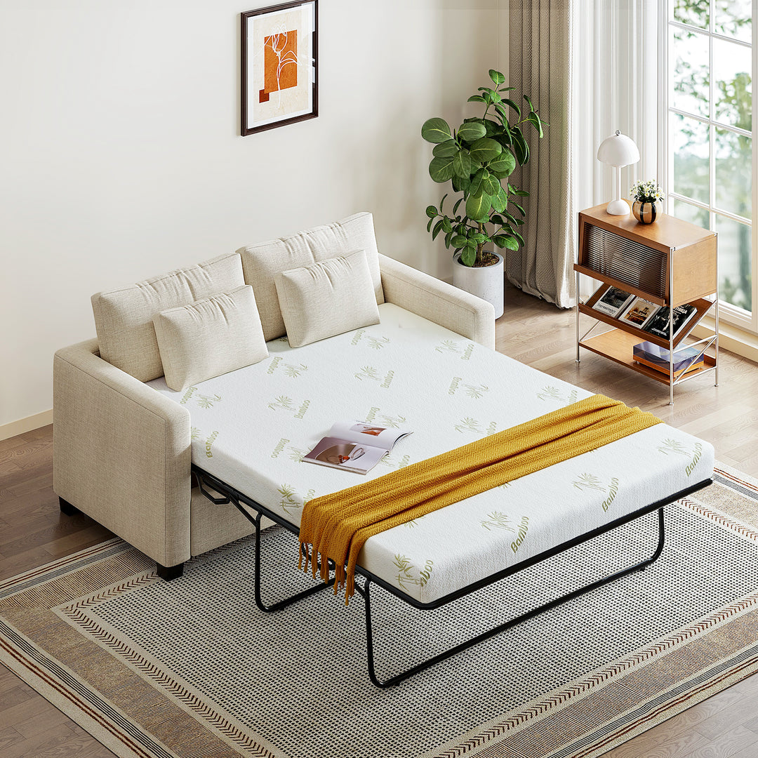 Inofia 4.5 Inch Sofa Bed Mattress with Ultra Soft Removable Cover for Couch Beds (Sofa Not Included)