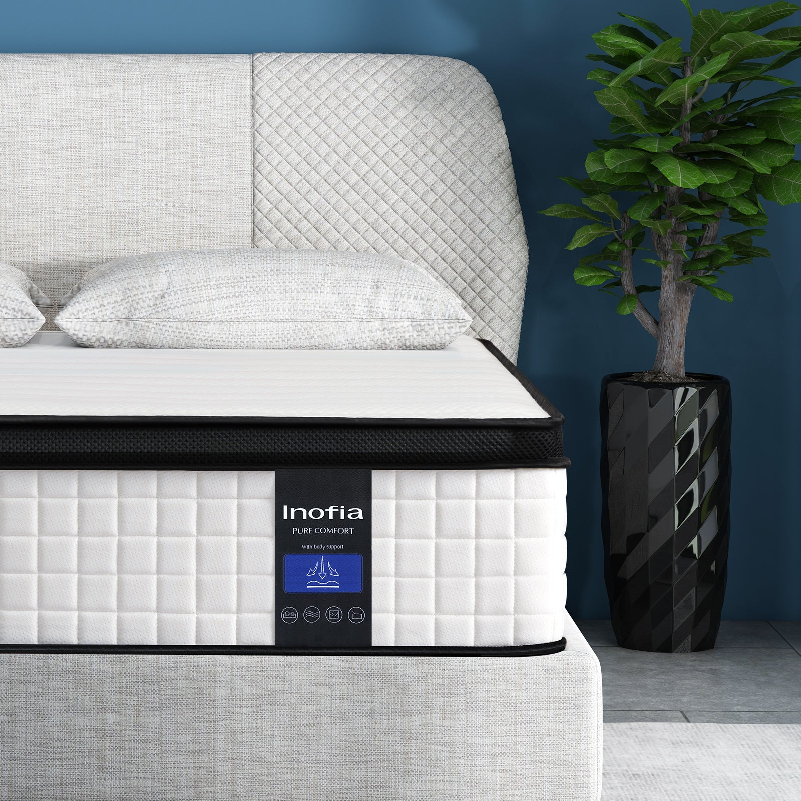 Inofia 10&12&14 Inch Luxury Innerspring and Memory Foam Hybrid Mattres