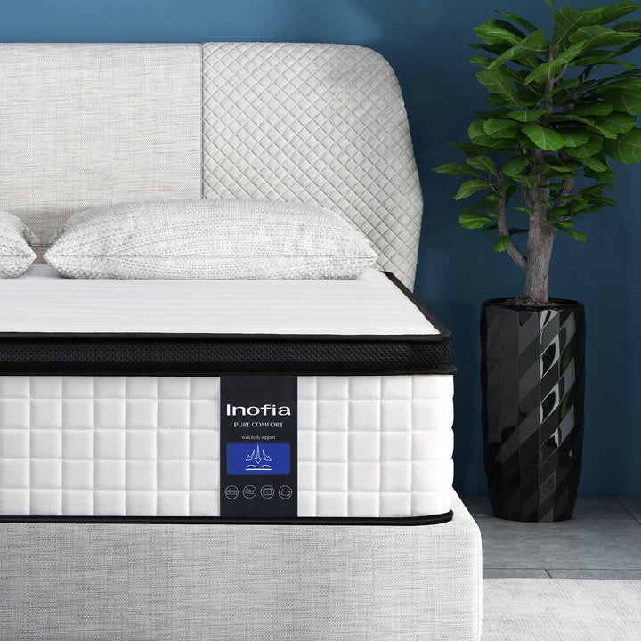 Inofia 10&amp;12&amp;14 Inch Luxury Innerspring and Memory Foam Hybrid Mattress