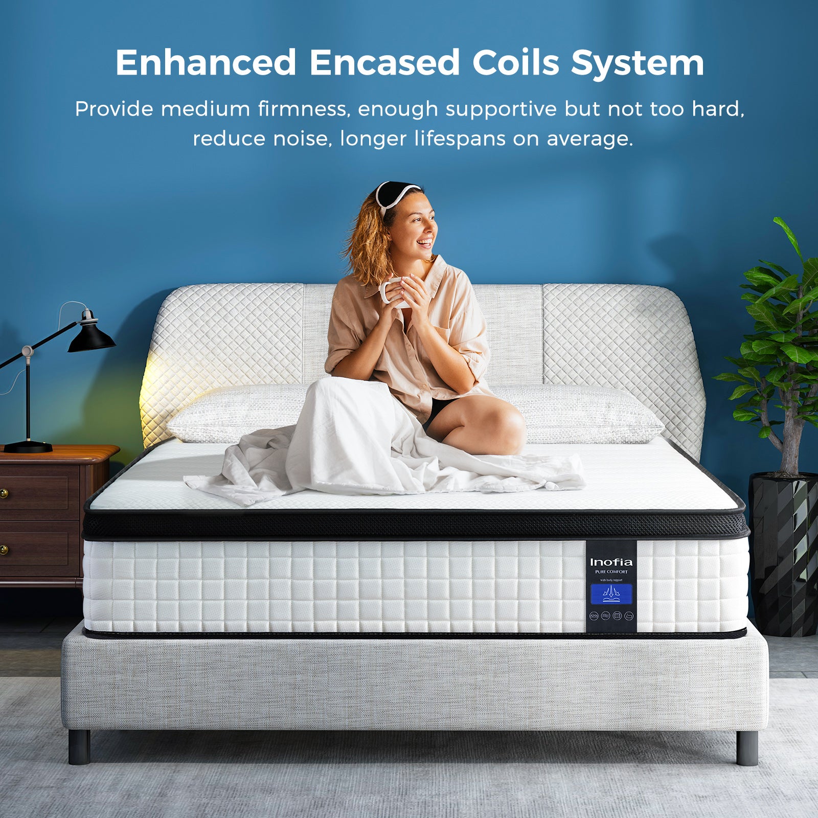 Inofia 10&12&14 Inch Luxury Innerspring and Memory Foam Hybrid Mattres