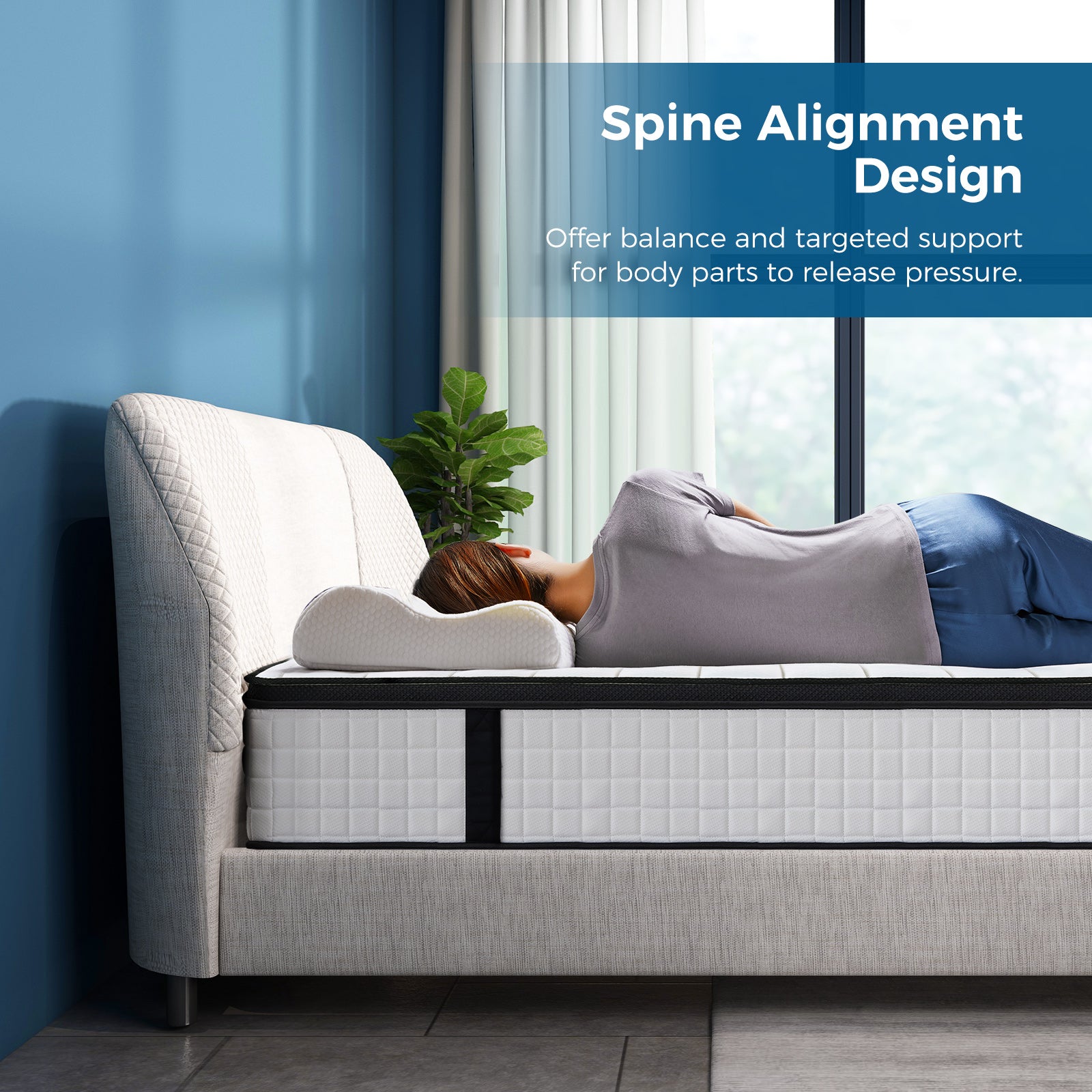 Inofia 10&12&14 Inch Luxury Innerspring and Memory Foam Hybrid Mattres