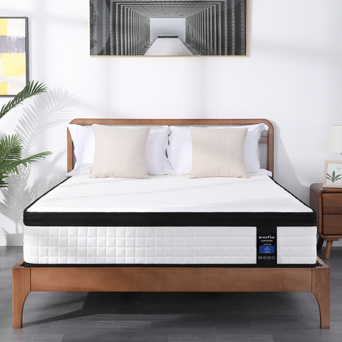 Inofia 10 12 Inch Luxury Innerspring and Memory Foam Hybrid Mattress