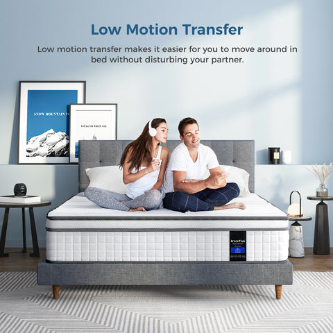 Inofia 10 Inch Premium Breathable Memory Foam and Spring Hybrid Mattress