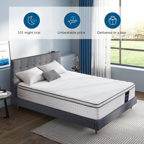 Inofia 10 Inch Memory Foam and Spring Hybrid Mattress