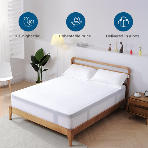 Inofia 12 Inch Hybrid Mattress with Waterproof Bamboo Mattress Protector