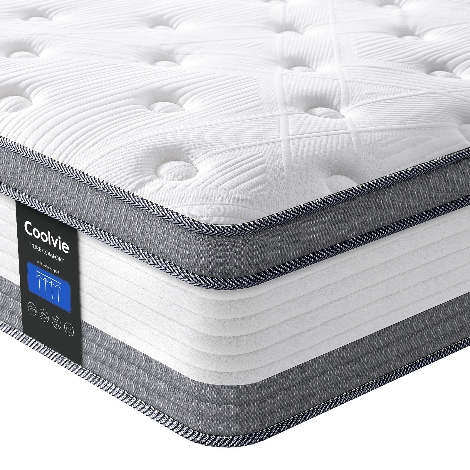 Coolvie 12 Inch Gel Memory Foam Hybrid Mattress