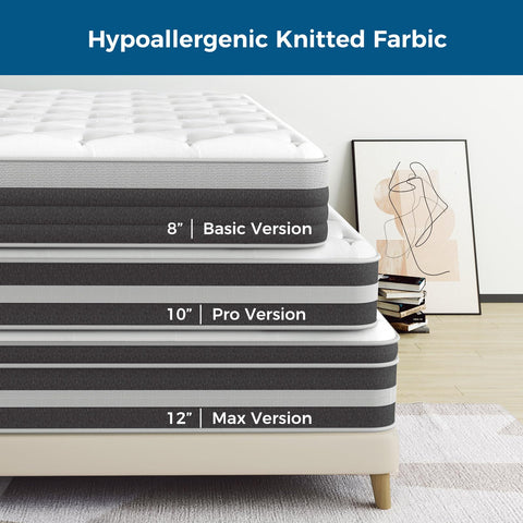 InofiaSeren 8 Inch Individual Pocket Spring Hybrid Mattress with Gel Memory Foam, Breathable&Motion Isolation, Medium Firm