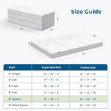 Inofia Folding Mattress, 6 Inch Trifold Memory Foam Mattress with Ultra Soft Removable Cover